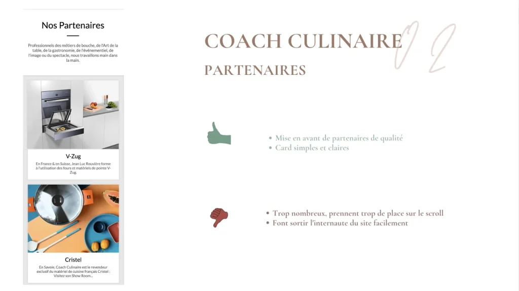 coach culinaire benchmark de la page partenaires